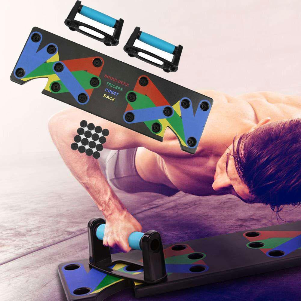 Foldable 9-in-1 Push-Up Board – Portable Strength Training System for Full-Body Workouts