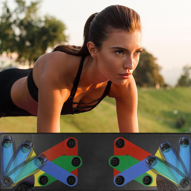 Foldable 9-in-1 Push-Up Board – Portable Strength Training System for Full-Body Workouts